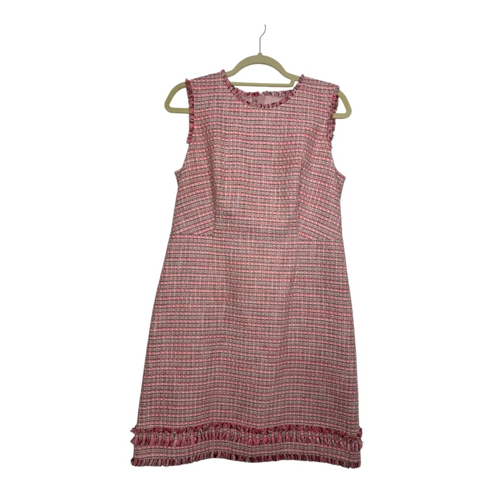 Fringed Sleeveles tweed Dress